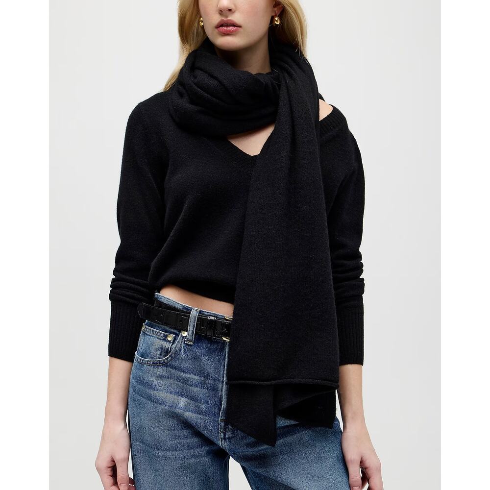 J.Crew Women's Black Oversized Cashemere Wrap NWOT